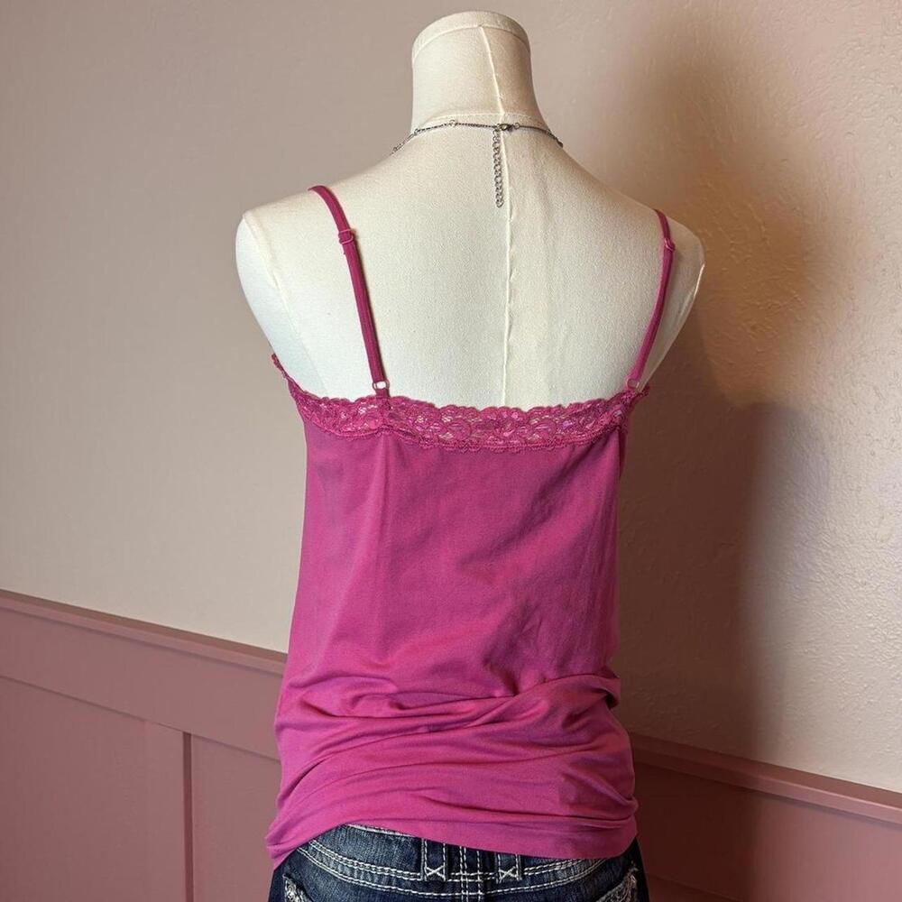 y2k babydoll lace cami attention sz large pink nylon layer mcbling - Picture 3 of 8